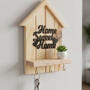 Home Sweet Home yazılı ahşap anahtarlık