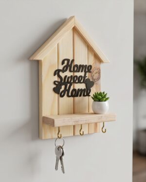Home Sweet Home yazılı ahşap anahtarlık