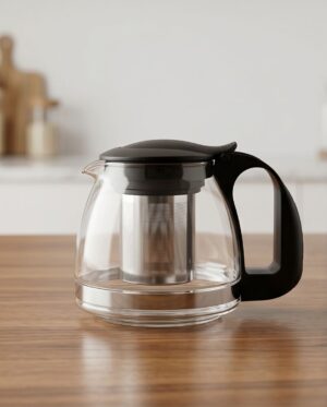 Çelik Süzgeçli Cam Demlik 700 ml