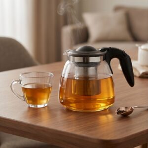 Süzgeçli Cam Demlik 900 ml